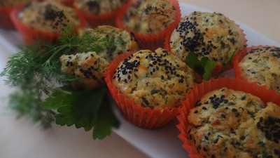 Peynirli Otlu Muffin