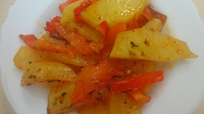 Mikrodalgada Biberli Patates