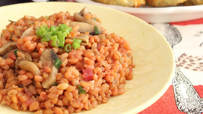 Pancarlı Mantarlı Siyez Bulgur Pilavı