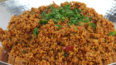 Kuru Biberli, Taze Sarımsaklı Bulgur Pilavı