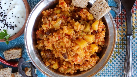 Sebzeli Patatesli Bulgur Pilavı