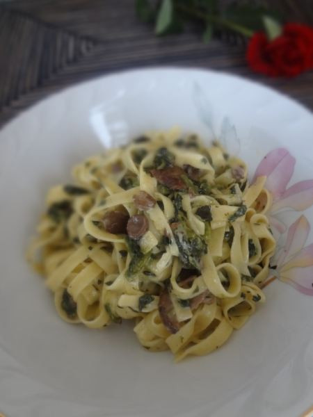 Ispanaklı Mantarlı Tagliatelle - Resim : 5
